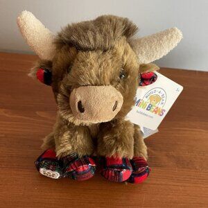 Build-A-Bear Mini Beans Tartan Highland Cow Plush